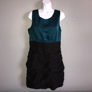 Express Colorblock Dress 12 Black Teal Cocktail